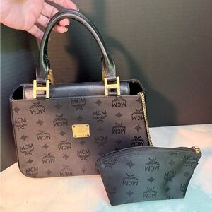 MCM Logo jacquard tote with pouch